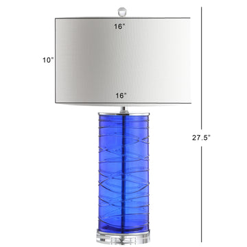 Cole 27.5" Modern Fused Glass Cylinder LED Table Lamp